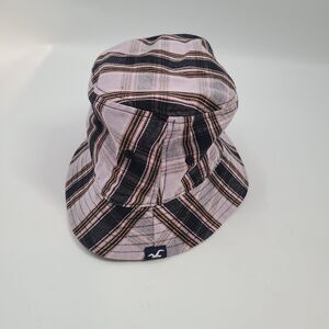 Hollister Unisex Adult Purple And Brown Plaid Bucket Hat One Size OS